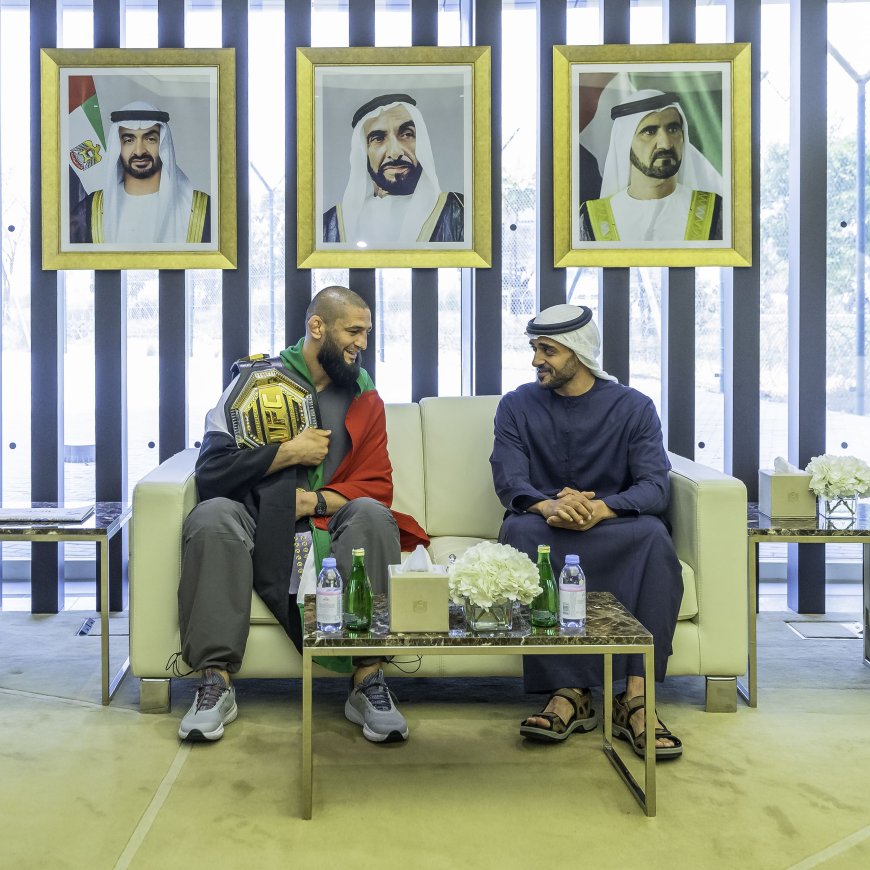 Zayed bin Mohamed bin Zayed recibe al campeón mundial de la UFC Khamzat Chimaev