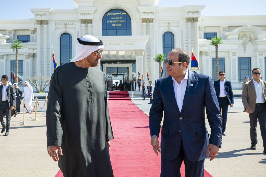 El presidente de Emiratos concluye su visita fraternal a Egipto y parte de El Alamein
