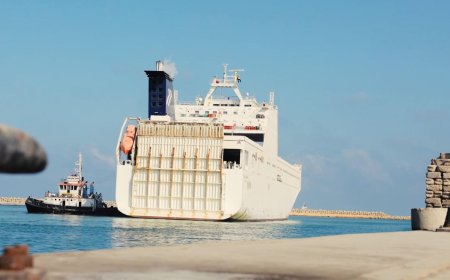 El buque humanitario Hamdan llega a Al Arish en el marco de la ‘Operación Chivalrous Knight 3’