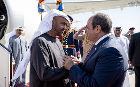 El presidente de Emiratos Árabes Unidos inicia en El Cairo una visita fraternal a Egipto recibido por el presidente Sisi