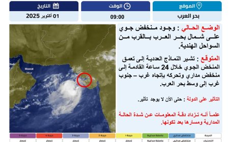 Se prevé la formación de una depresión tropical en el mar Arábigo en 24 horas; sin impacto inmediato en Emiratos