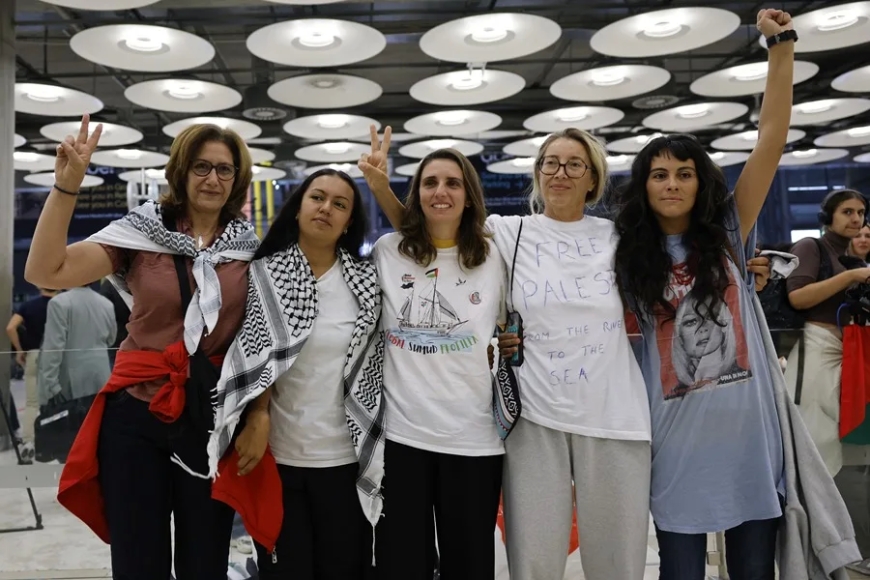 Llegan a Madrid los últimos cinco miembros españoles de las flotillas humanitarias a Gaza