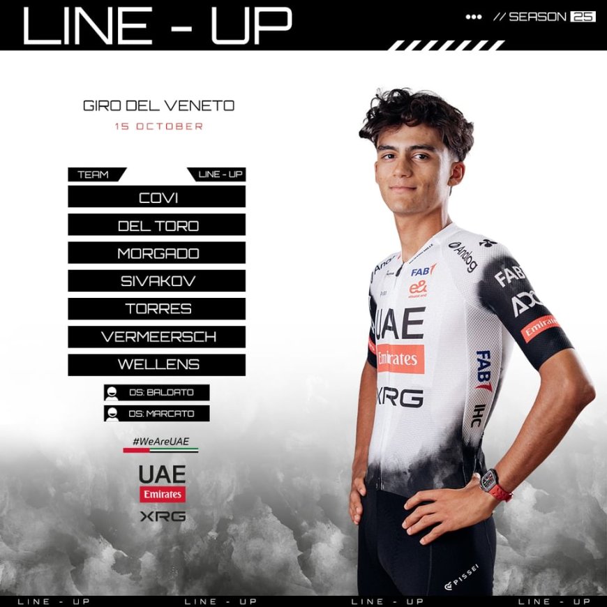 UAE Team Emirates-XRG anuncia sus equipos para el tramo final de la temporada