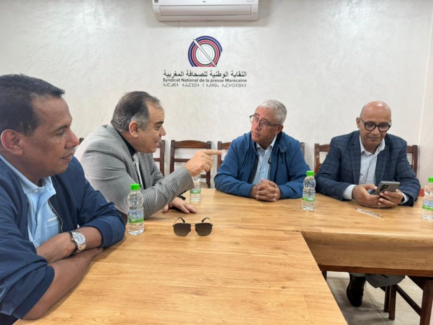 Delegación de la Fundación Mensaje de la Paz se reúne con el presidente del Sindicato Nacional de la Prensa de Marruecos