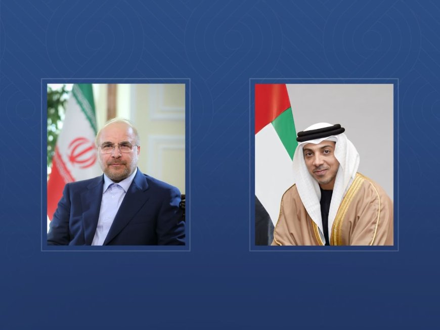 Mansour bin Zayed y el presidente del Parlamento iraní abordan la desescalada regional en una llamada