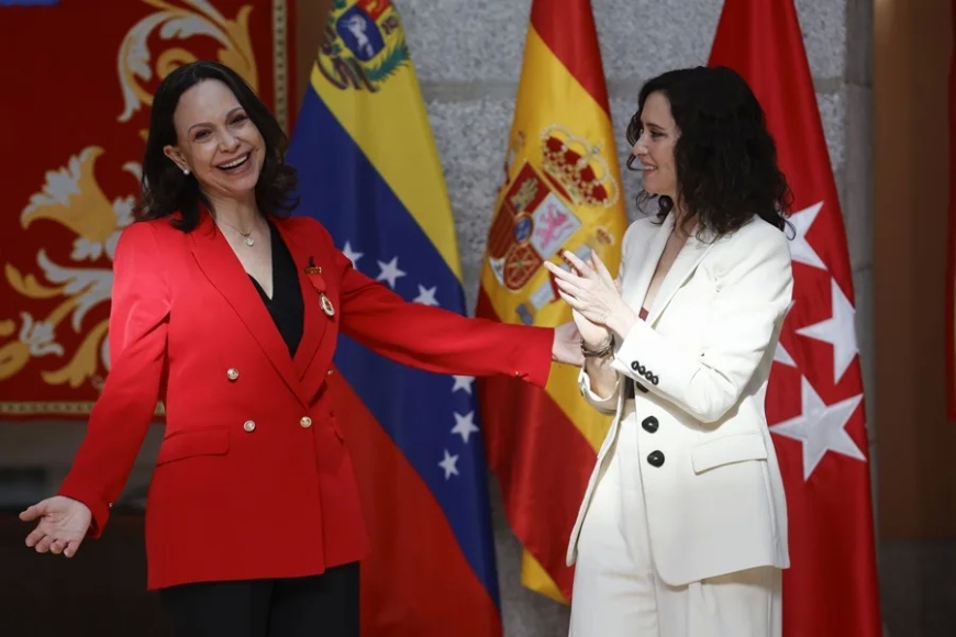 María Corina Machado recibe la Medalla de Oro de Madrid: «Siento que hoy empieza nuestro retorno»